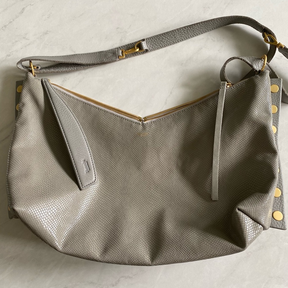 Hammitt gray Mr G gold handbag purse crossbody